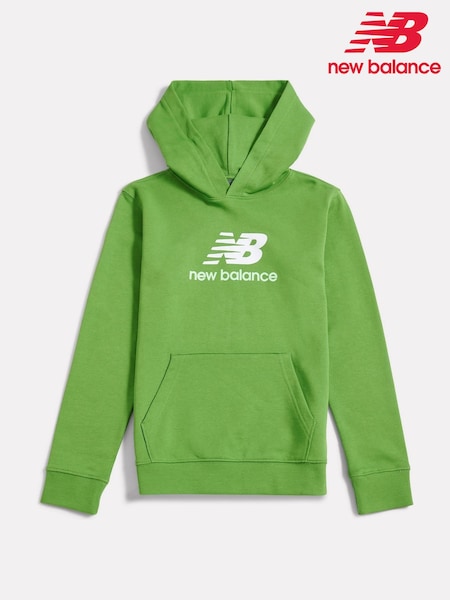 New Balance Green Stacked Logo Hoodie (Y08943) | £45 - £54