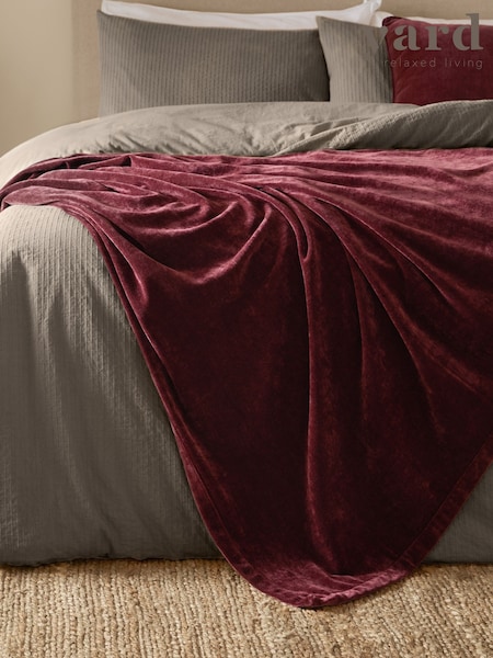 Yard Beetroot Heavy Chenille Velvet Throw (Y08983) | £38 - £48