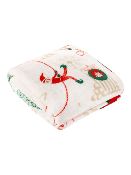Duvet Day Cream Elfie Printed Fleece Throw (Y08990) | £18
