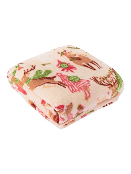 Duvet Day Multicolour Sleigh Team Printed Fleece Throw (Y08995) | £18