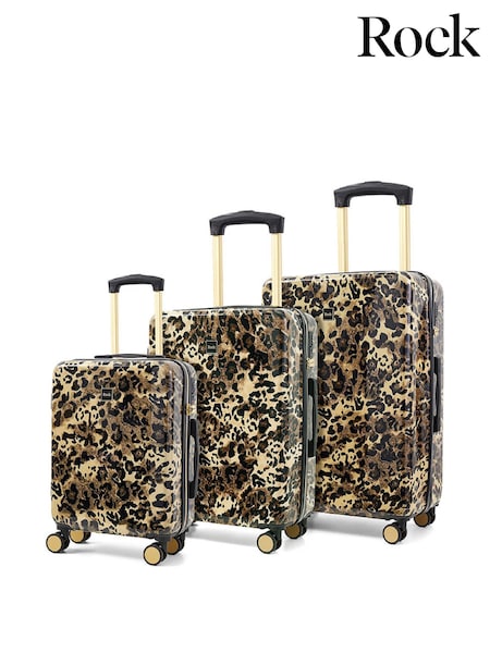Rock Luggage Savannah 3 Piece Set Snow Leopard Suitcases (Y09211) | £230