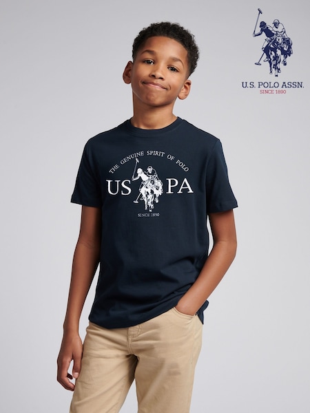 U.S. Polo Assn. Dark Blue Double Horsemen Graphic T-Shirt (Y09246) | £23 - £28