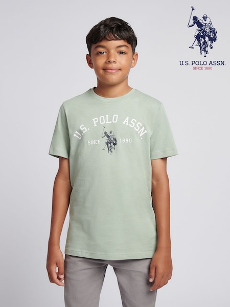 U.S. Polo Assn. Green Boys Signature Arch Print T-Shirt (Y09253) | £28 - £34