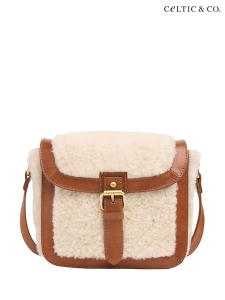Celtic & Co. Leather Trim Sheep Cross-Body Brown Bag (Y09356) | £199