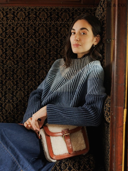 Celtic & Co. Blue Faded Funnel Neck Jumper (Y09377) | £149