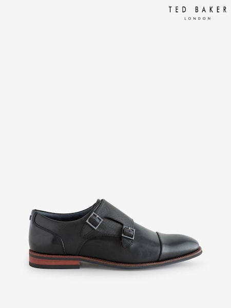 Ted Baker Black Alicott - Double Monk Formal Shoes (Y09409) | £149