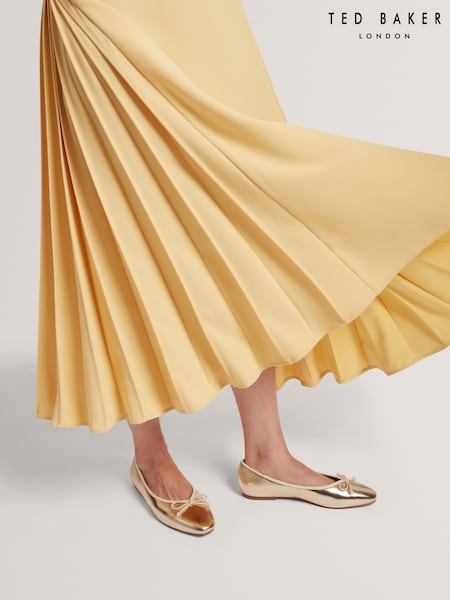 Ted Baker Gold Balleri - Leather Ballet Flats (Y09413) | £99