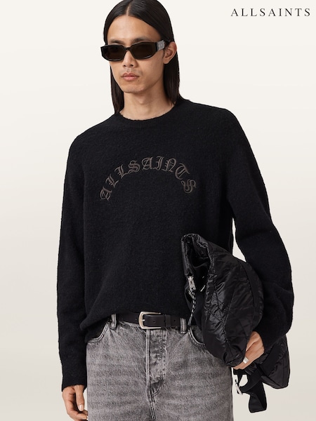 AllSaints Black Curv Crew Jumper (Y09447) | £139