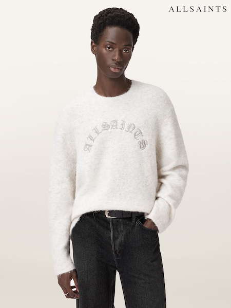 AllSaints White Curv Crew Jumper (Y09457) | £139