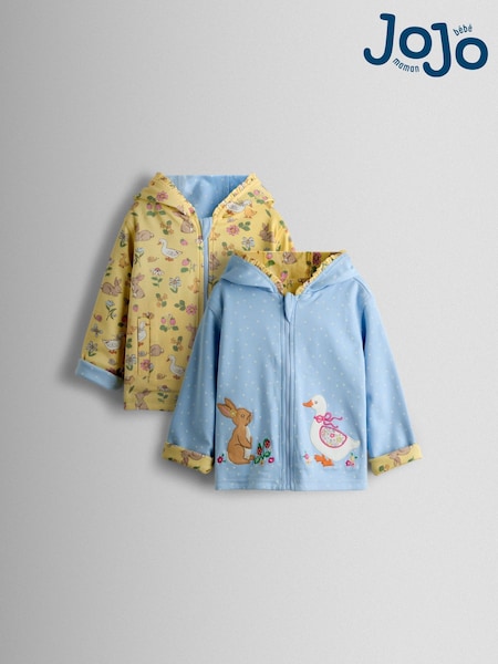 JoJo Maman Bébé Light Yellow Yellow Duck and Bunny Reversible Hoodie (Y09491) | £27 - £30