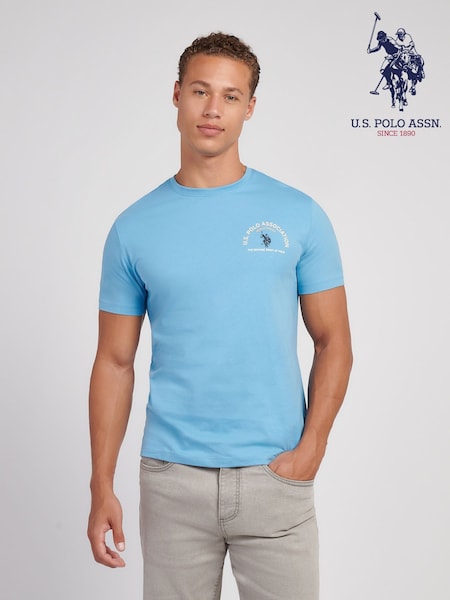 U.S. Polo Assn. Blue Mens Front and Back Print Graphic T-Shirt (Y09542) | £30