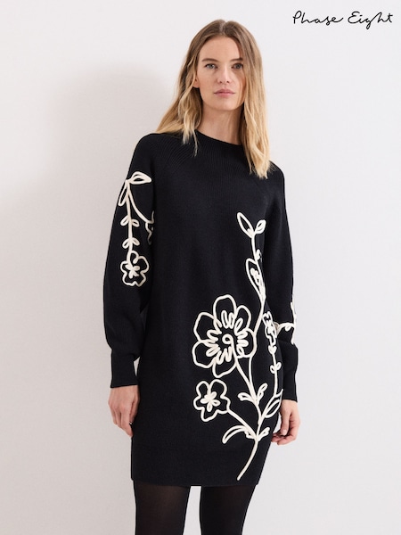 Phase Eight Black Rosa Jumper Dress (Y09650) | £110