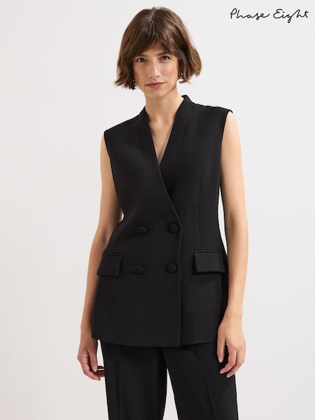 Phase Eight Black Vari Waistcoat (Y09674) | £119