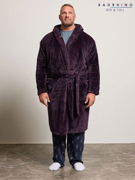 BadRhino Big & Tall Red Textured Hooded Robe (Y09704) | £36
