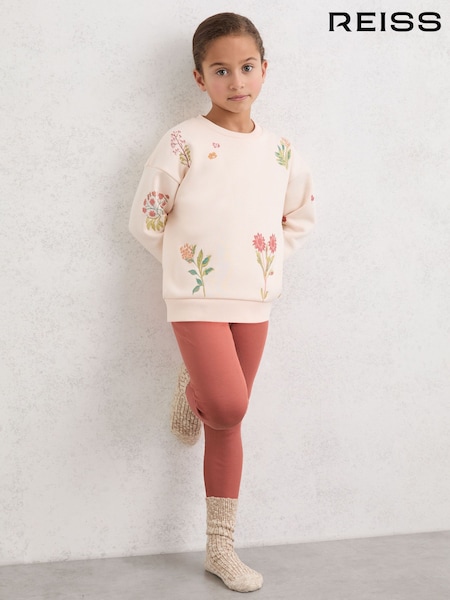 Reiss Rose Brittany 3-9 yrs Stretch-Cotton Lettuce-Trim Leggings (Y09746) | £12