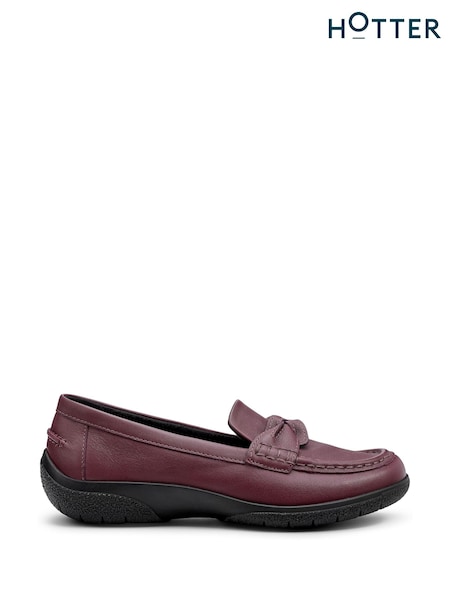 Hotter Red Regular Fit Cabana Slip-Ons Shoes (Y10028) | £79