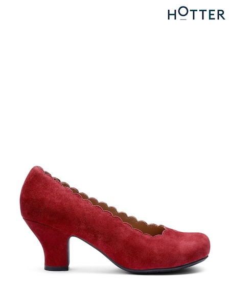 Hotter Red Regular Fit Jive Slip On Shoes (Y10036) | £85