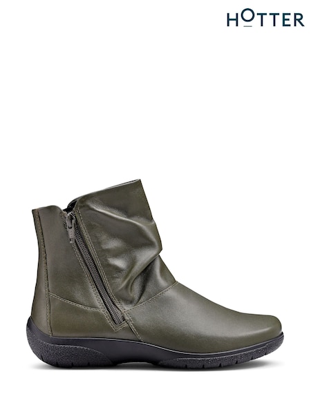 Hotter Green Wide Fit Whisper Zip Boots (Y10070) | £99