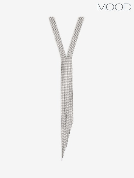 Mood Black Crystal Long Y Drop Statement Necklace (Y10114) | £20