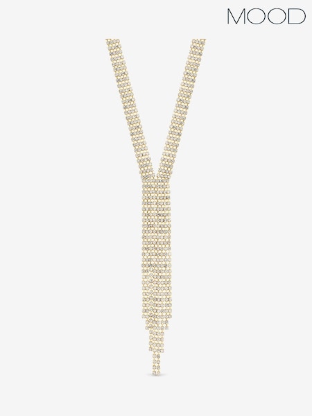 Mood Gold Tone Crystal Multi Row Y Statement Necklace (Y10117) | £20