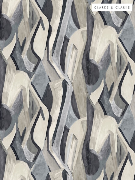 Clarke and Clarke Noir Banner Dynamic Metropolitan 10M Wallpaper (Y10272) | £174