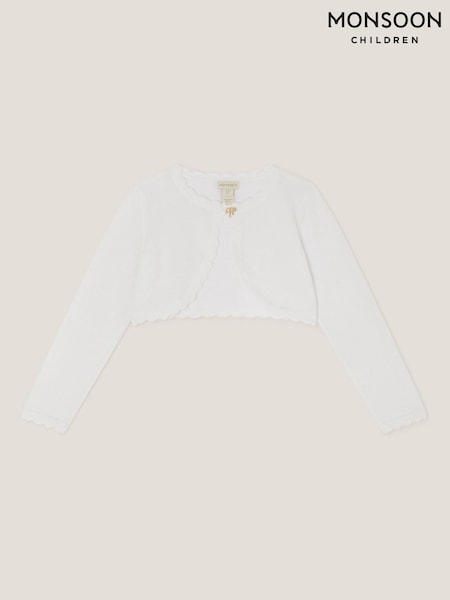 Monsoon Cream Maeve Bow Button Cardigan (Y10344) | £22 - £26