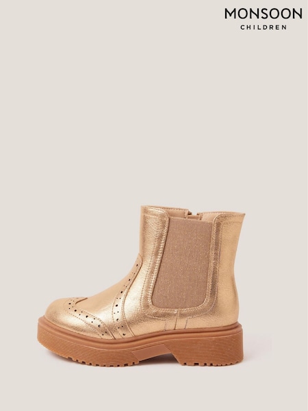 Monsoon Gold Metallic Chelsea Boots (Y10354) | £36 - £40