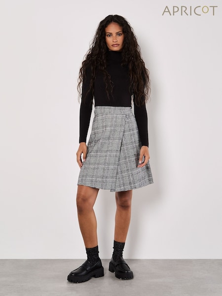 Apricot Black Two In One Prince Of Wales Skirt Dress (Y10370) | £45