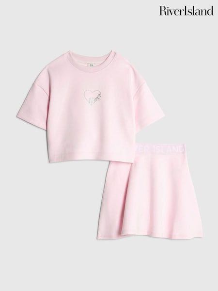 River Island Pink Premium Essential Skirt Set (Y10379) | £29