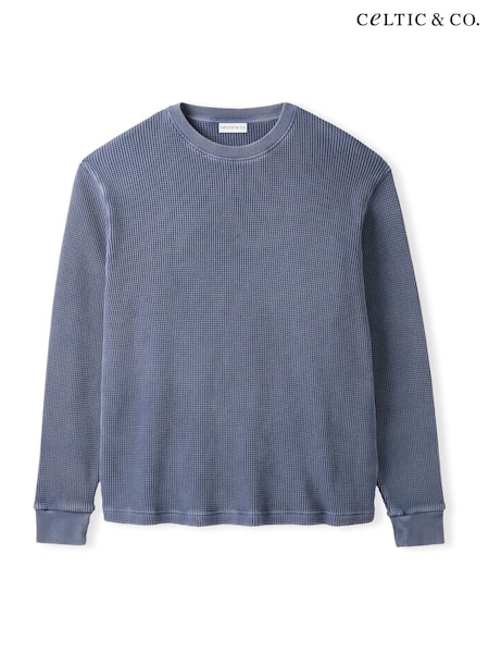 Celtic & Co. Blue Mens Waffle Sweatshirt (Y10380) | £79