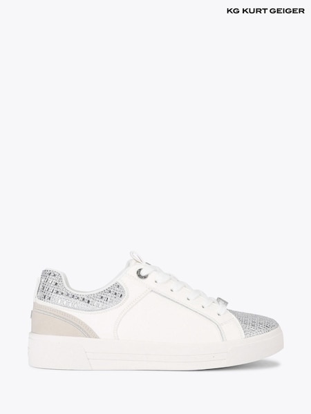KG Kurt Geiger Lillian Gem White Trainers (Y10399) | £89
