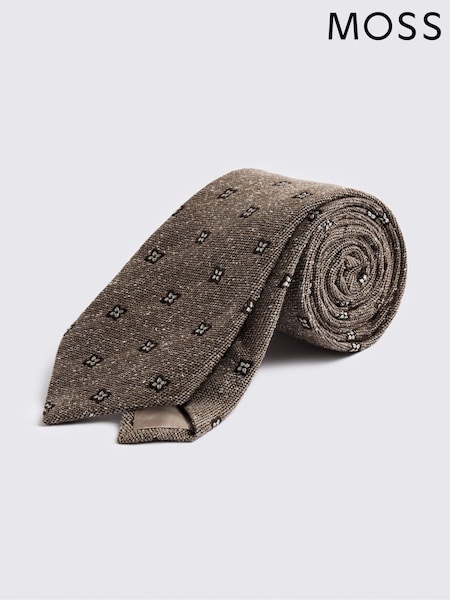 MOSS Natural Italian Floral Tie (Y10401) | £50