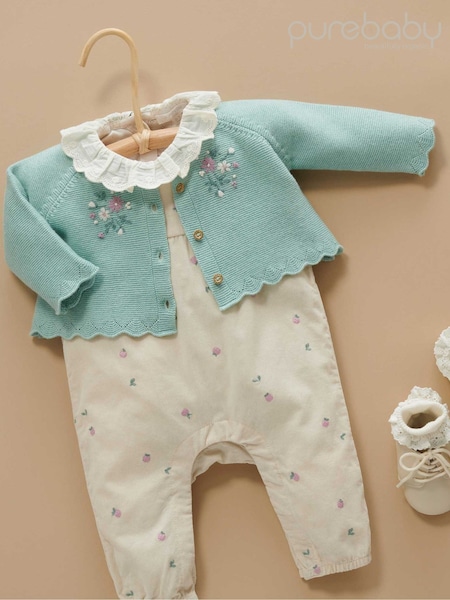 Purebaby Nude Ruffle Pointelle Bodysuit (Y10535) | £18