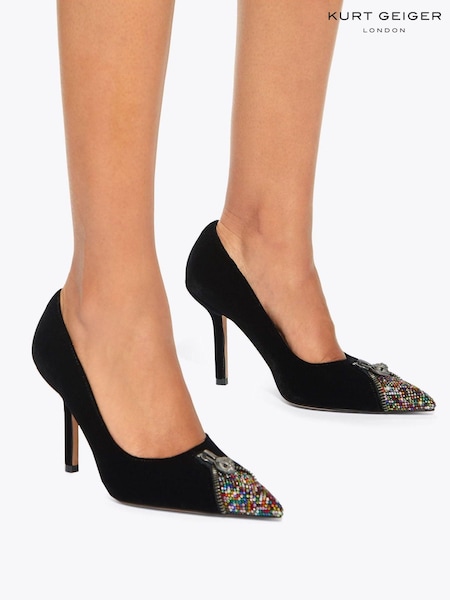 Kurt Geiger London Black Zip Court Shoes (Y10542) | £199