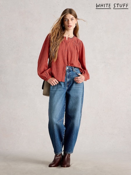 White Stuff Red Tasha Check Top (Y10545) | £59