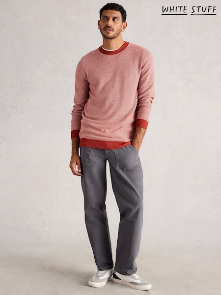 White Stuff Orange Newport Merino Jacquard Crew Jumper (Y10549) | £65