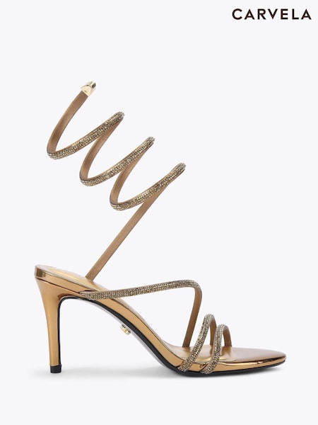 Carvela Gold Gold Spiral 80 Sandals (Y10631) | £149