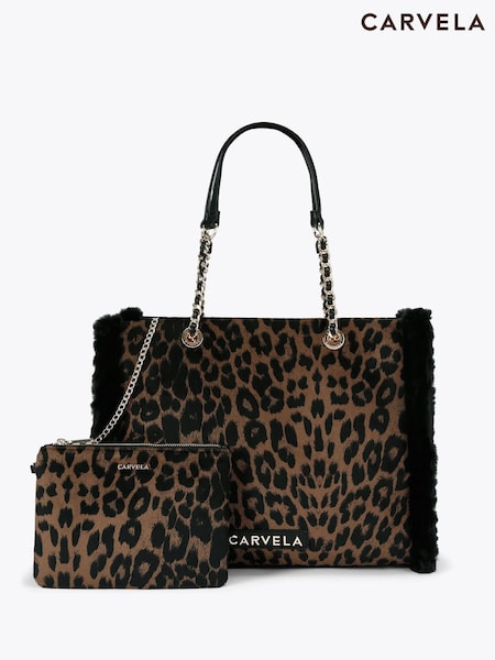 Carvela Frame Fur Black Tote Bag (Y10637) | £149