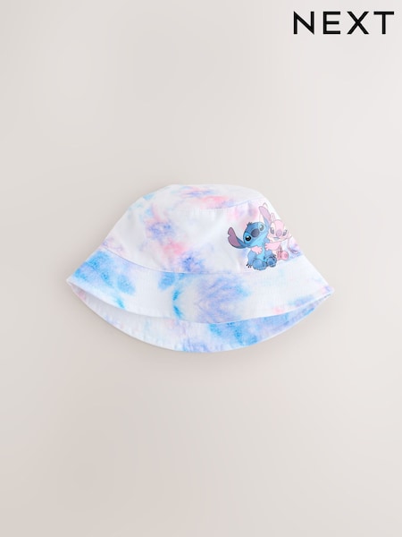 Blush Pink Blue  Lilo & Stitch Tie Dye Effect Bucket Hat (1-16yrs) (Y10665) | £11 - £12
