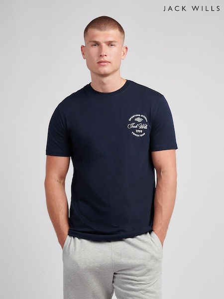 Jack Wills Blue Sporting Goods Graphic T-Shirt (Y10696) | £25