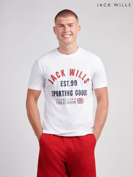 Jack Wills White Arch Logo T-Shirt (Y10699) | £25