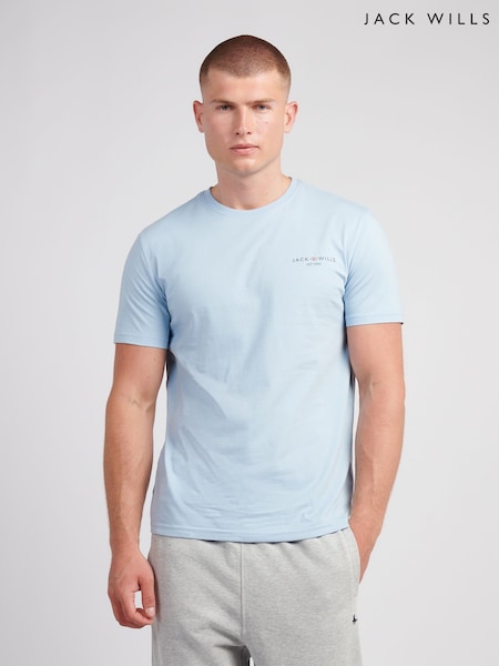 Jack Wills Blue Chest Union Flag T-Shirt (Y10707) | £25