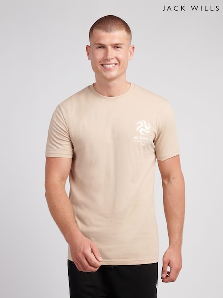 Jack Wills Nude Swirl Graphic T-Shirt (Y10721) | £25