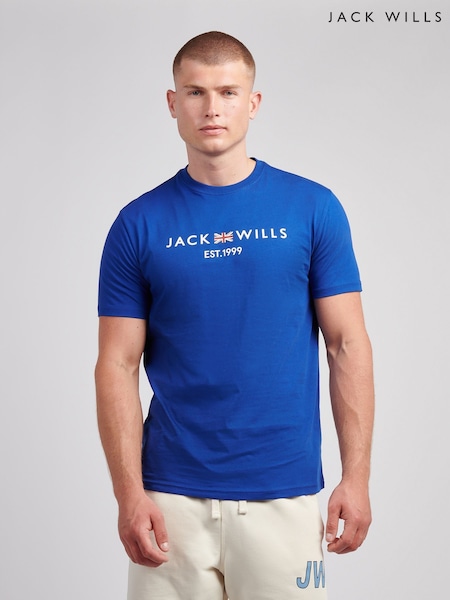 Jack Wills Blue Union Flag T-Shirt (Y10727) | £25