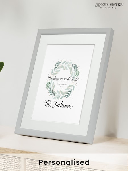 Personalised Anniversary “I Do” Keepsake Framed Print by Jonnys Sister (Y10737) | £25
