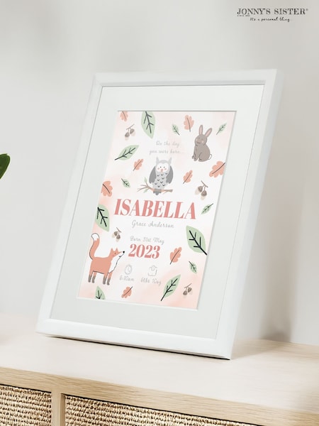Personalised On The Day You Were Born Woodland Framed Print by Jonnys Sister (Y10743) | £25
