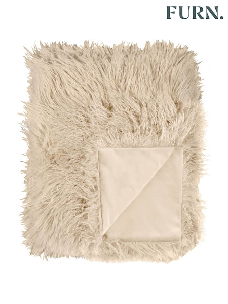 Furn Natural Rowan Faux Fur Throw (Y10758) | £60