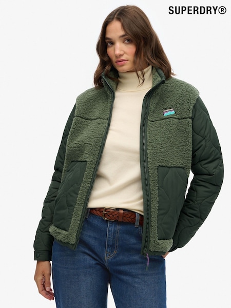 Superdry Green Fleece Hybrid Jacket (Y10810) | £85
