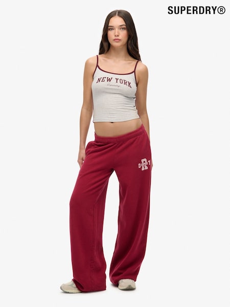 Superdry Red Athletic Essentials Wide Leg Joggers (Y10847) | £40