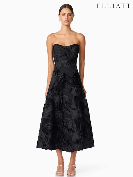 Elliatt Black Asher Sweetheart Midi Dress (Y10884) | £370
